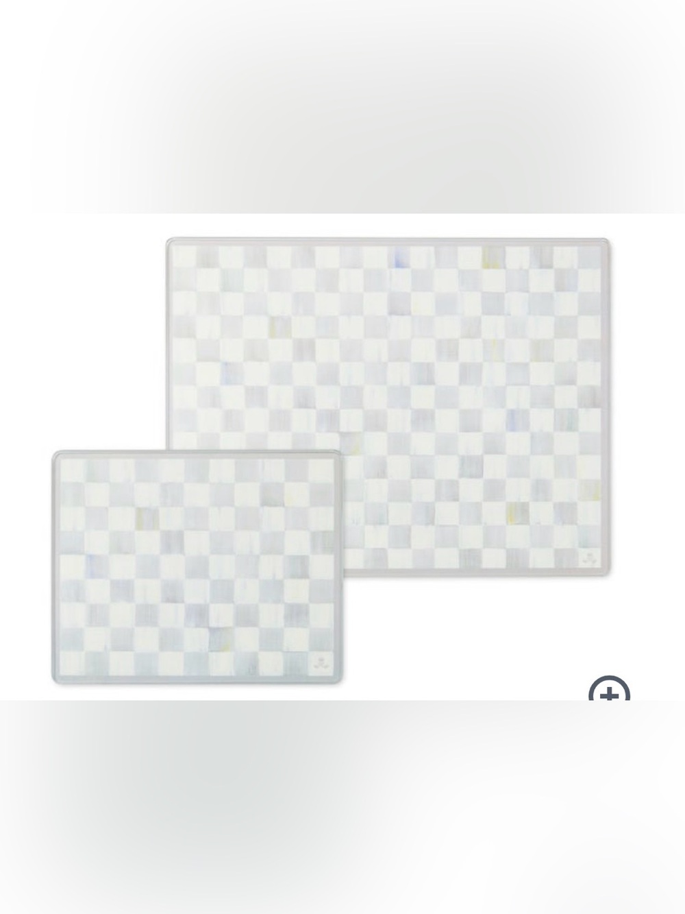 Mackenzie-Childs Sterling Check Glass Cutting Boards, Set Of 2